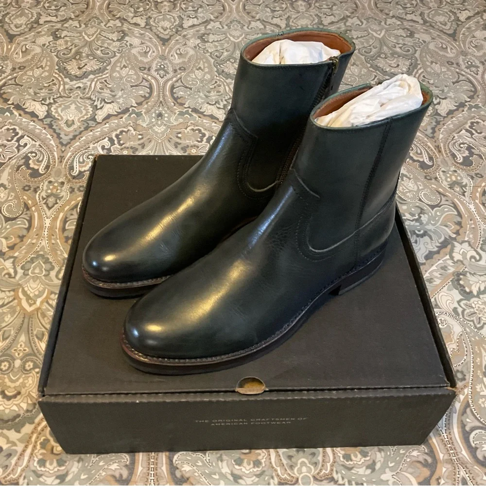 New Frye Sawyer Inside Zip 80304 Vintage Black Boots Mens Sz 8.5 M